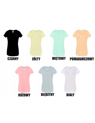Damski T-shirt rękawy typu reglan TWÓJ HAFT LOGO firmowa reklamowa 5 szt