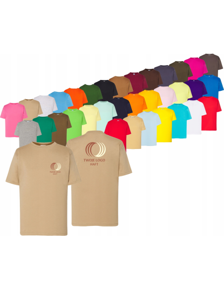 T-shirt dla dzieci z krótkimi rękawami TWÓJ HAFT LOGO firmowa reklamowa
