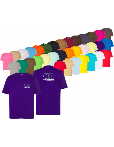 T-shirt dla dzieci krótki rękaw TWÓJ HAFT LOGO firmowa reklamowa 5 szt