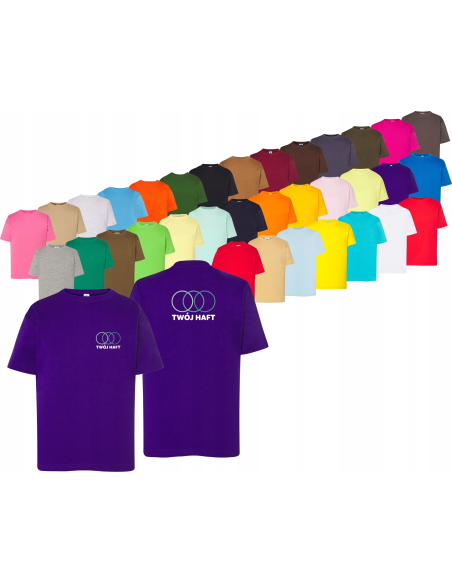T-shirt dla dzieci krótki rękaw TWÓJ HAFT LOGO firmowa reklamowa 5 szt