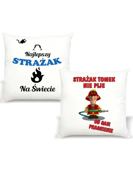 Foto Poduszka Śmieszny Prezent Strażaka Personalizowany