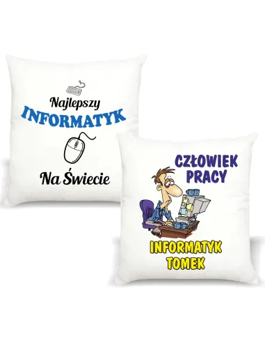 Śmieszny Prezent Foto Poduszka dla Informatyka z Nadrukiem