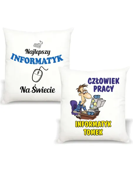 Śmieszny Prezent Foto Poduszka dla Informatyka z Nadrukiem