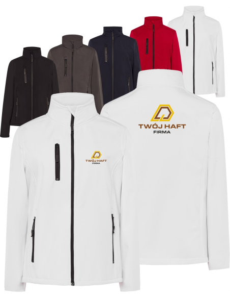 Kurtka softshell dla kobiet TWÓJ HAFT LOGO NAPIS firmowa reklamowa