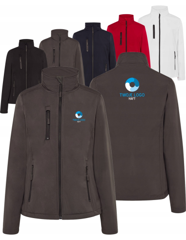 Kurtka softshell dla kobiet TWÓJ HAFT LOGO NAPIS firmowa reklamowa 5 sztuk