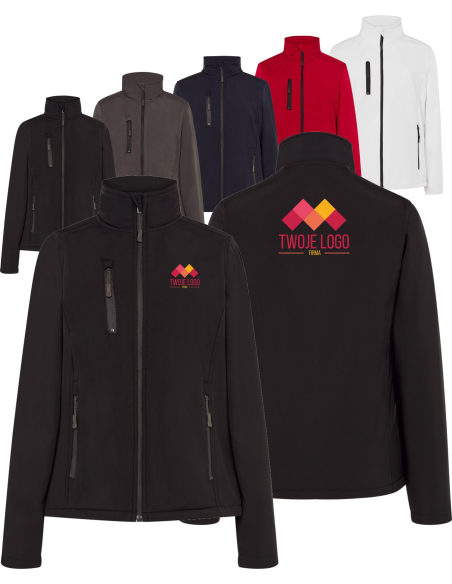 Kurtka softshell dla kobiet TWÓJ HAFT LOGO NAPIS firmowa reklamowa 20 sztuk