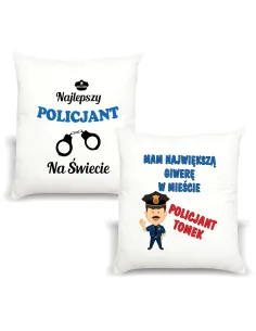 Śmieszny Prezent Foto Poduszka dla Policjanta z Nadrukiem