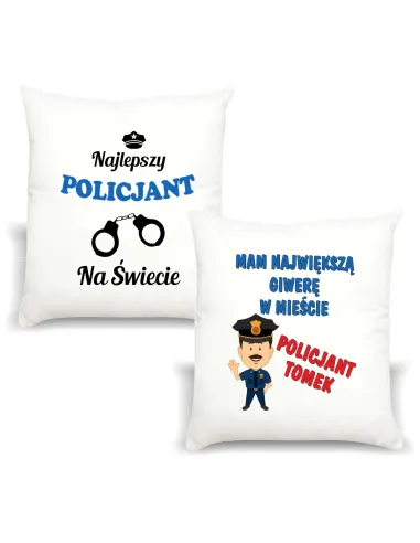 Śmieszny Prezent Foto Poduszka dla Policjanta z Nadrukiem
