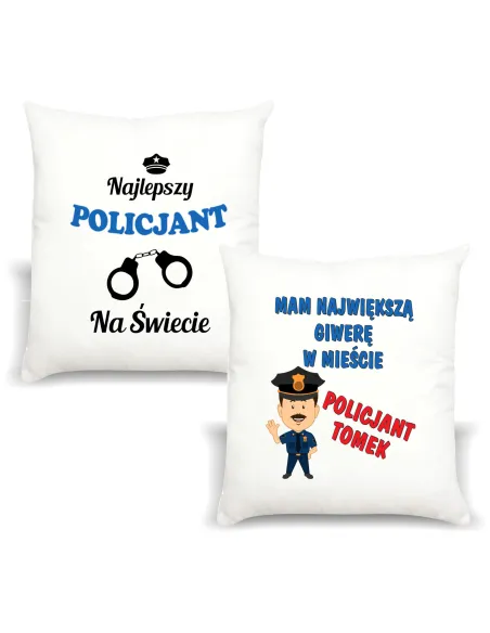 Śmieszny Prezent Foto Poduszka dla Policjanta z Nadrukiem