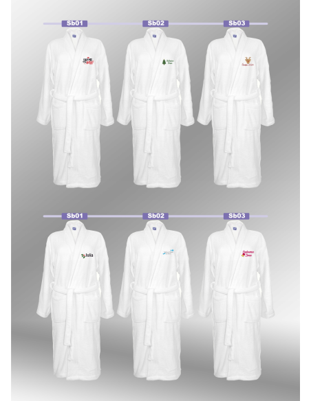 SZLAFROK BIAŁY Z HAFTEM rozmiar L unisex personalizacja TWÓJ NAPIS
