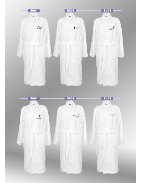 SZLAFROK BIAŁY Z HAFTEM rozmiar L unisex personalizacja TWÓJ NAPIS