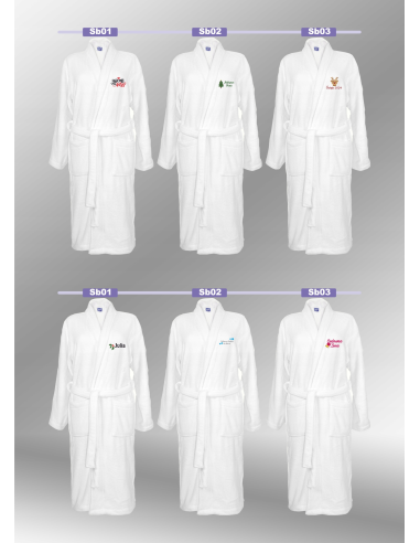 SZLAFROK BIAŁY Z HAFTEM rozmiar XL unisex PREZENT z imieniem na ŚWIĘTA