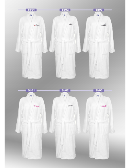 SZLAFROK BIAŁY Z HAFTEM rozmiar XL unisex PREZENT NA ŚWIĘTA URODZINY + imię