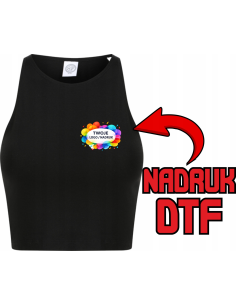 krótki Top Damski ODZIEŻ REKLAMOWA NADRUK DTF Logo grafika 20sztuk