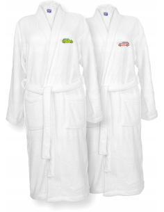 SZLAFROKI BIAŁE Z HAFTEM 2 szt unisex PREZENT personalizowany dużo wzorów