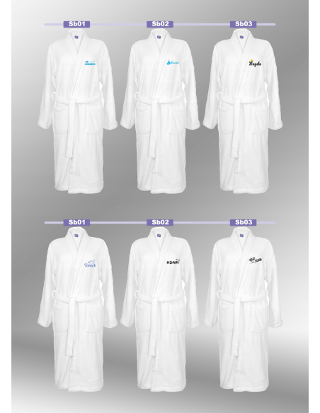 SZLAFROK BIAŁY Z HAFTEM rozmiar 2XL unisex PREZENT personalizacja IMIĘ