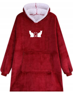 KOCOBLUZA BLUZA KOC OVERSIZE Z HAFTEM KOTY PREZENT NA ŚWIĘTA DLA DZIEWCZYNY