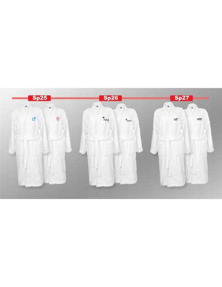 SZLAFROKI BIAŁE Z HAFTEM 2 szt unisex PREZENT personalizowany różne wzory