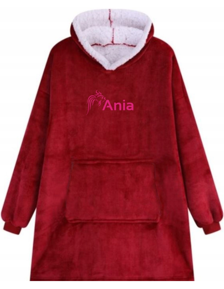 KOCOBLUZA BLUZA KOC OVERSIZE Z HAFTEM PREZENT NA ŚWIĘTA z twoim imieniem