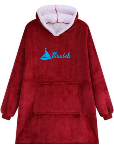 KOCOBLUZA BLUZA KOC OVERSIZE Z HAFTEM PREZENT NA ŚWIĘTA z imieniem napisem