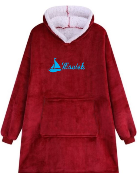 KOCOBLUZA BLUZA KOC OVERSIZE Z HAFTEM PREZENT NA ŚWIĘTA z imieniem napisem