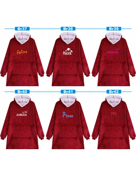 KOCOBLUZA BLUZA KOC OVERSIZE Z HAFTEM PREZENT NA ŚWIĘTA twój napis