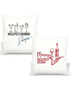 Poduszka Prezent dla Kelnera Najlepszy Kelner z Nadrukiem