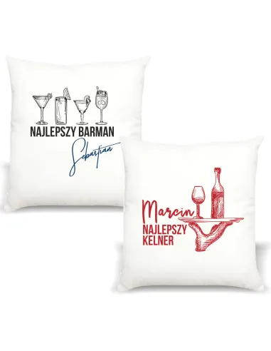 Poduszka Prezent dla Kelnera Najlepszy Kelner z Nadrukiem