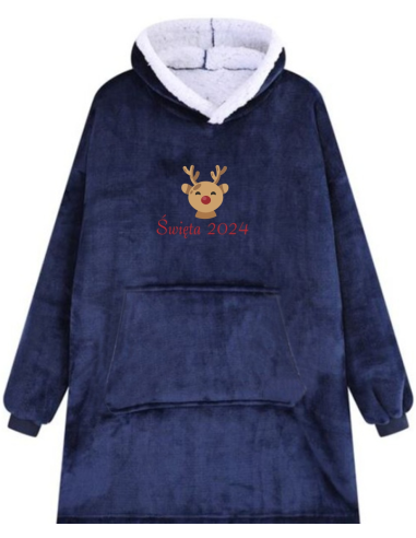 KOCOBLUZA BLUZA KOC OVERSIZE Z HAFTEM PREZENT personalizowany świąteczny