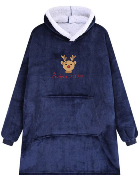 KOCOBLUZA BLUZA KOC OVERSIZE Z HAFTEM PREZENT personalizowany świąteczny