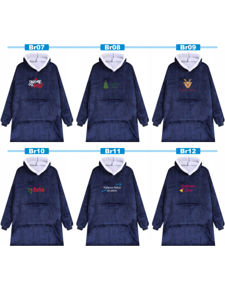 KOCOBLUZA BLUZA KOC OVERSIZE Z HAFTEM PREZENT świąteczny twoje imię napis