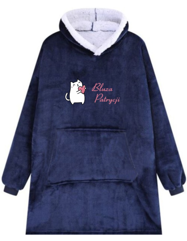 KOCOBLUZA BLUZA KOC OVERSIZE Z HAFTEM PREZENT personalizowany z imieniem