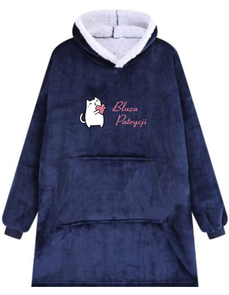 KOCOBLUZA BLUZA KOC OVERSIZE Z HAFTEM PREZENT personalizowany z imieniem