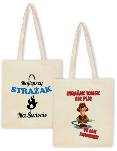 Eko Torba z Nadrukiem Prezent dla Strażaka Personalizowany