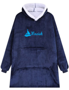 KOCOBLUZA BLUZA KOC OVERSIZE Z HAFTEM PREZENT personalizowany napis tekst