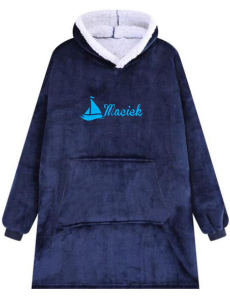 KOCOBLUZA BLUZA KOC OVERSIZE Z HAFTEM PREZENT personalizowany napis tekst
