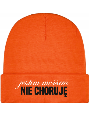 Czapka zimowa TWÓJ WŁASNY HAFT LOGO NAPIS GRAFIKA JESTEM MORSEM NIE CHORUJĘ
