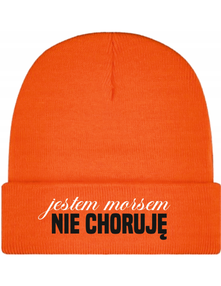 Czapka zimowa TWÓJ WŁASNY HAFT LOGO NAPIS GRAFIKA JESTEM MORSEM NIE CHORUJĘ