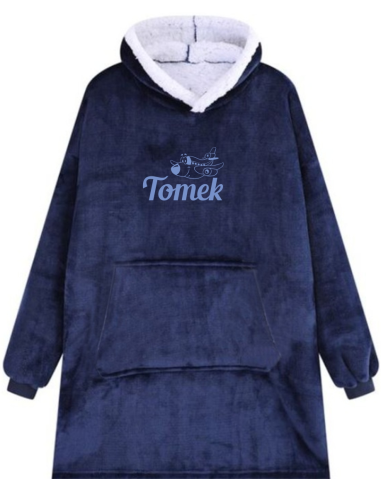 KOCOBLUZA BLUZA KOC OVERSIZE Z HAFTEM PREZENT personalizowany imię tekst