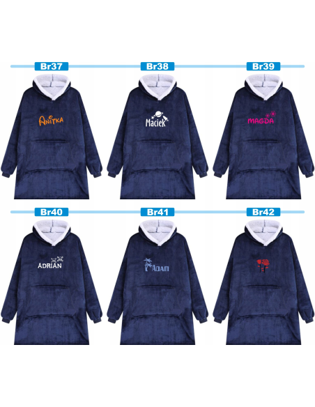 KOCOBLUZA BLUZA KOC OVERSIZE Z HAFTEM PREZENT personalizowany twój napis
