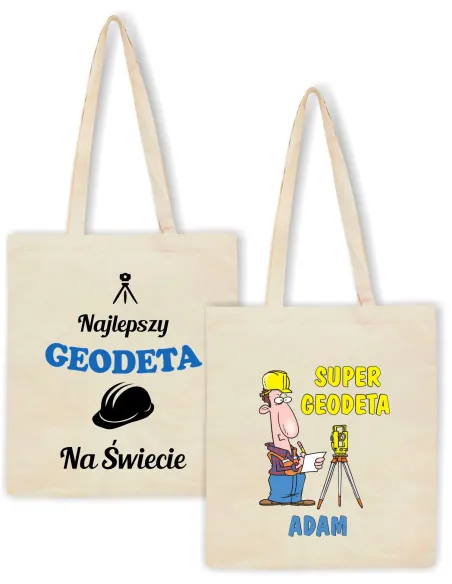 Eko Torba z Nadrukiem Prezent dla Geodety Personalizowany