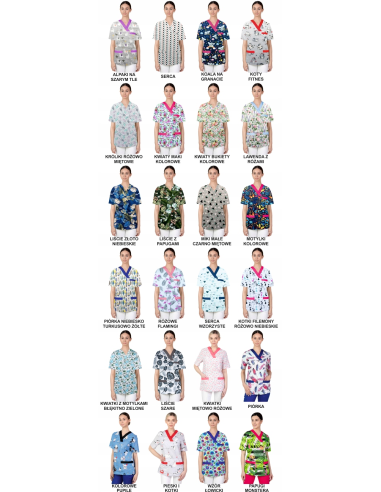 Bluza damska we wzorki medyczna firmowa z HAFTEM TWOIM LOGO NAPISEM 10 SZT
