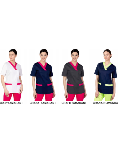 Bluza damska chirurgiczna medyczna firmowa z HAFTEM TWOIM LOGO NAPIS 10 szt