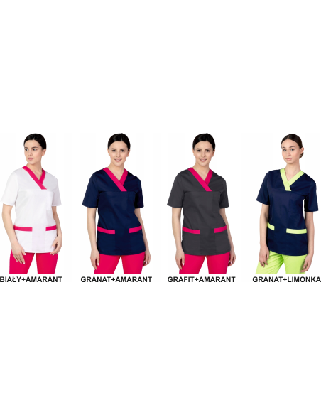 Bluza damska chirurgiczna medyczna firmowa z HAFTEM TWOIM LOGO NAPIS 10 szt