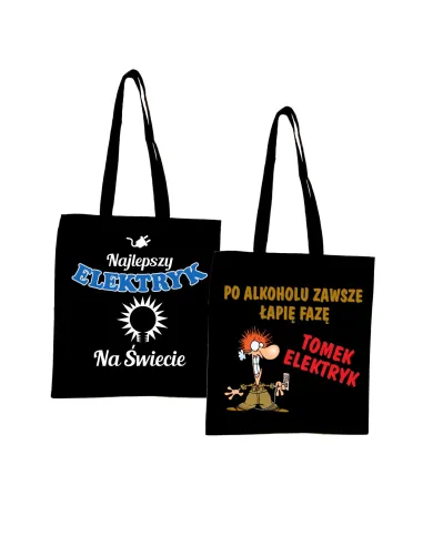 Eko Torba z Nadrukiem Prezent dla Elektryka Personalizowany