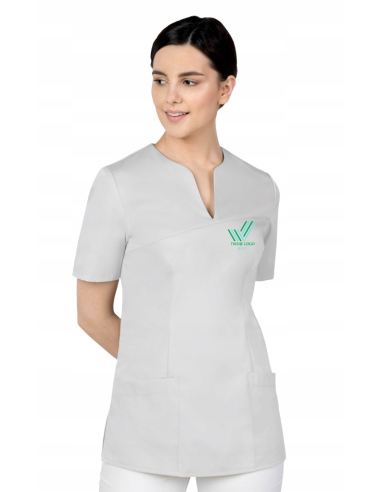 Bluza damska medyczna kosmetyczna SPA z HAFTEM TWOIM LOGO NAPISEM 5 sztuk
