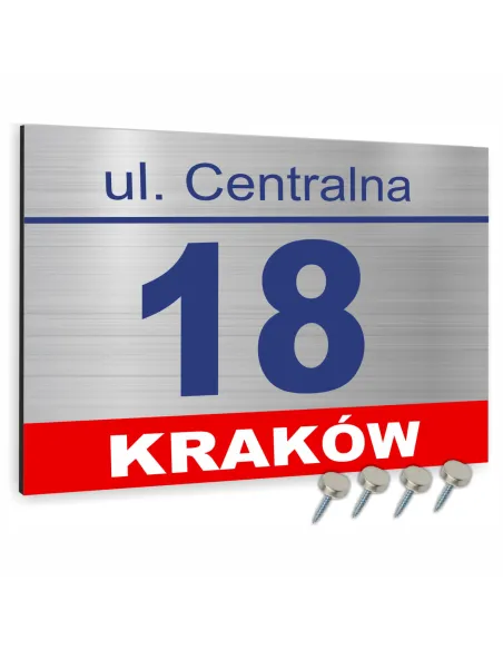 Tabliczka Adresowa Numer Domu Nazwa Ulicy 15x20 Dibond