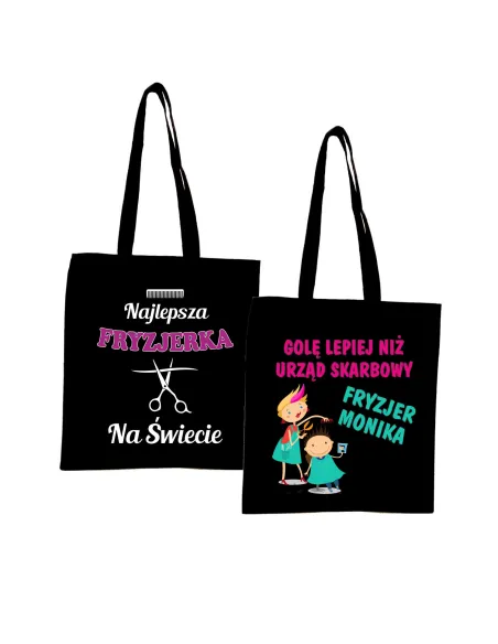 Eko Torba z Nadrukiem Prezent dla Fryzjerki Personalizowany