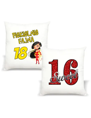 Poduszka Prezent Urodziny Piekielnie Fajna 18 z Nadrukiem
