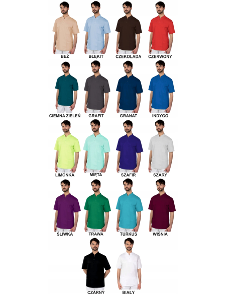Bluza medyczna męska krótki rękaw z HAFTEM z TWOIM LOGO NAPISEM 10 sztuk